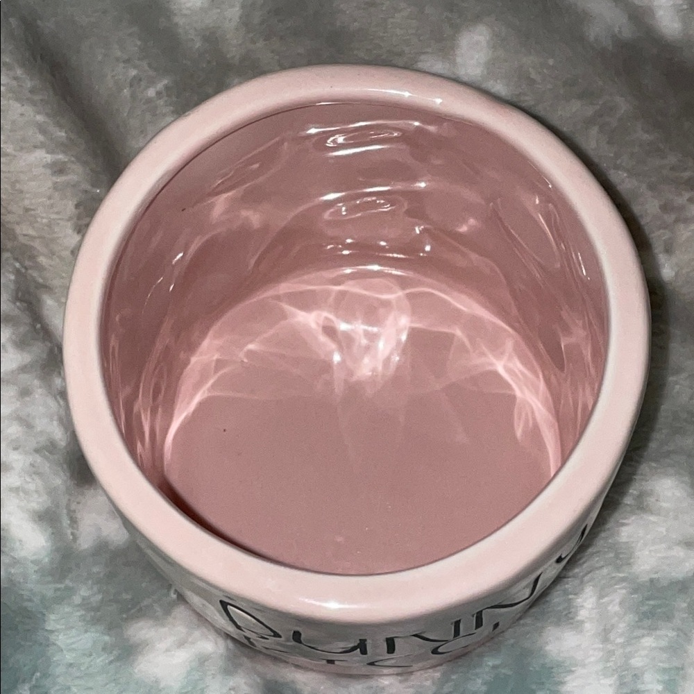 Rae Dunn Inspired Bunny Kisses Pink Ceramic Jar Like New - Picture 3 of 8